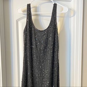 New - Laurence Kazar Full Length Black Jeweled Dress Size Large